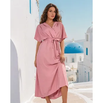 Dámské šaty Resti Women's midi dress with frills Resti růžová 3401518