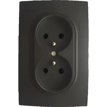 Elektrická zásuvka SEU1029B 2zás černá SOUL DPM