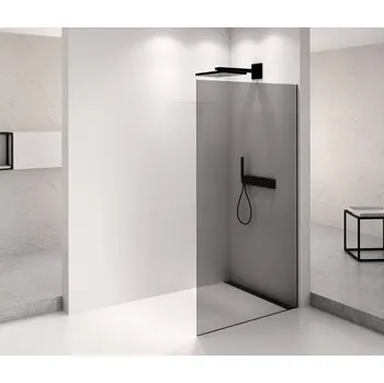 ARCHITEX BLACK MATT sprchová zástěna 662mm, kouřové sklo AXB70SC