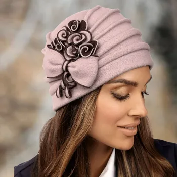 Čepice Krumlovanka Dámská zimní čepice100%vlna Woolmark W-0118/540 starorůžová