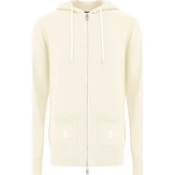 Pánský svetr BILLIONAIRE Logo Zip White svetr S Bílá