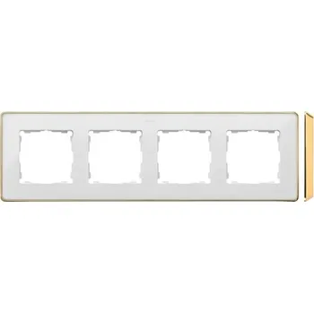Rámeček 4 násobný, bílá / zlatá základna