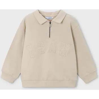 Chlapecká mikina Dětská mikina Mayoral béžová barva, s aplikací, 4402 4402.5A.Mini.9BYA 12X, vel. 104
