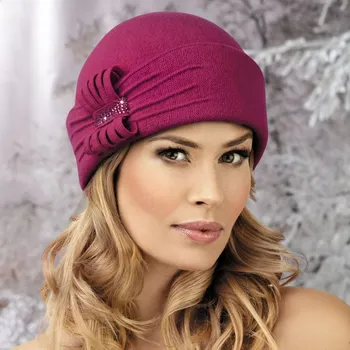 Čepice KRUMLOVANKA Dámská vlněná čepice W-0502/478 lila