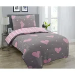 Aaram Krepové bavlněné povlečení love růžová140x200 70x90