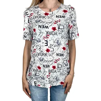 Dámská halenka Salma Dámská bílá halenka s krátkým rukávem DANIELA Barva: Bílá, Velikost: 2XL