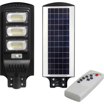 Venkovní osvětlení Masterled Svítidlo LED solární pouliční černá 150W 6000K studená IP65 čidlo pohybu i soumraku + ovladač