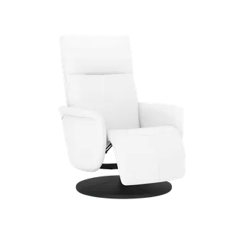 Křeslo NoBi Křeslo relaxační, polohovací, otočné, ekokůže bílá, JEFF