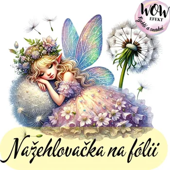 Nažehlovačky na fólii Nažehlovačka na fólii, VÍLA spící na pampelišce, 1 kus Zvolte VELIKOST motivu ZDE:: Menší