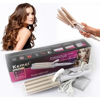 Žehlička na vlasy Profesionální Keramická trojkulma na vlasy