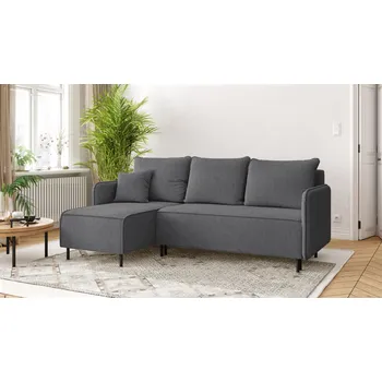 Sedací souprava Rohová rozkládací sedačka VELLUTTO - grafitová - manšestr