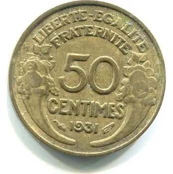 FRANCIE. 50 centimes 1931. KM-894.1