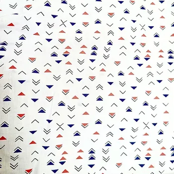 Rumitex Bavlněná látka, cena za 1 metr, šíře 160 cm, ŠIPKY - ČERVENÉ, MODRÉ