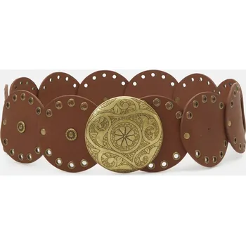 Opasek Even&Odd: stylový pásek v barvě koňaku se cvočky