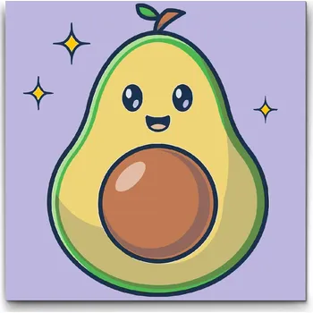 Malování podle čísel - Roztomilé avokádko Velikost: 30x30cm, Rámování: Pouze srolované plátno