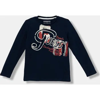 Chlapecké oblečení Dětské bavlněné tričko s dlouhým rukávem Guess L5BI03.I3Z14.9BYA námořnická modř 59X, vel. 166-175