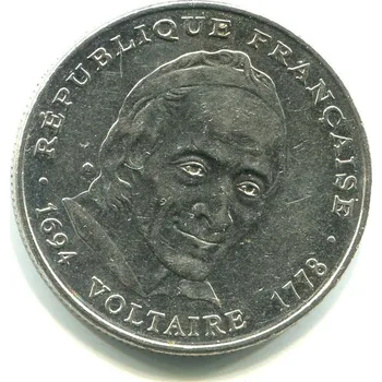 Sběratelství FRANCIE. 5 francs 1994. Voltaire.