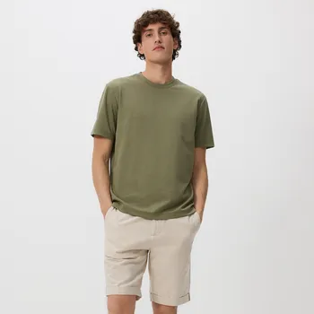 Reserved - Regular šortky s příměsí lnu - béžová - 8095H-08M - 8095H-08M-L