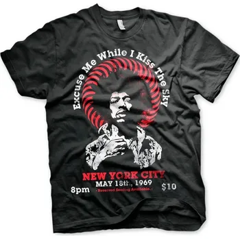 Pánské tričko Jimi Hendrix Live In New York Black XL Tričko