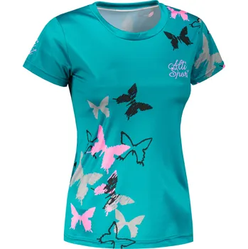 Dámské tričko Dámské funkční triko premium ALTISPORT VOJ/ALW002TR01 EMERALD/SVĚTLE RŮŽOVÁ L