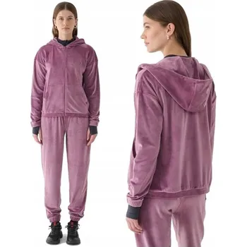 Podprsenka Mikina z veluru 4F na zip s kapucí dámská příjemná pohodlná vel. M