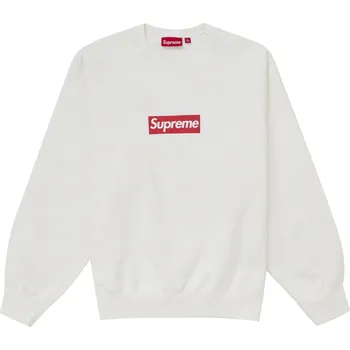 Pánské tenisky Supreme Washed Box Logo Crewneck White Velikost: L