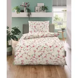 Aaram Krepové bavlněné povlečení floral krémová 140x200 70x90