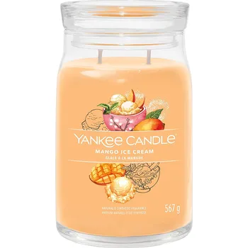 Svíčka Yankee Candle vonná svíčka Signature ve skle velká Mango Ice Cream 567g