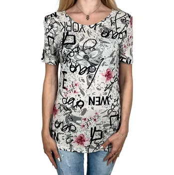 Dámská halenka LGM Dámská bílá halenka s krátkým rukávem YORK Barva: Bílá, Velikost: L