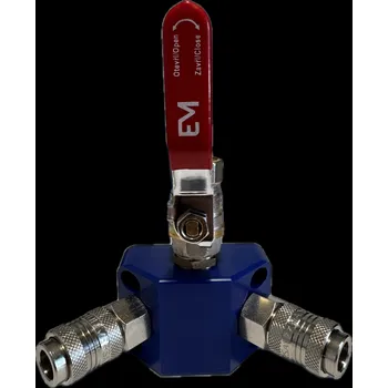 Ventil Dvoucestný kulový ventil s rychlospojkami pro stlačený vzduch