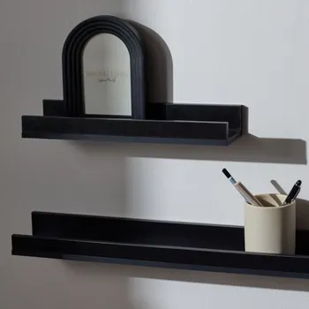 police Nástěnná police dřevěná BLACK