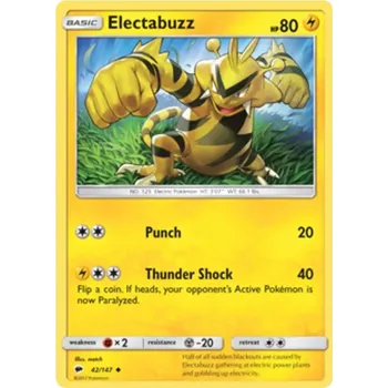 Sběratelská karetní hra Electabuzz 042/147 - Burning Shadows Typ karty: Non-Holo