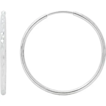 Šperk Zlaté náušnice z bílého zlata broušené kruhy