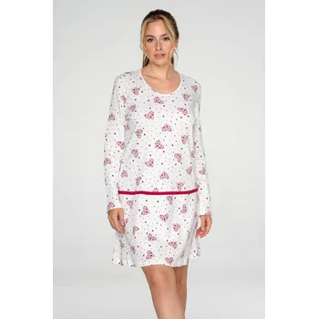 Dámské noční prádlo TIMO Timo | Bavlněná noční košile Burgundy Hearts - L / 37