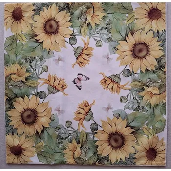 Povlak na dekorativní polštářek Povlak na polštářek Slunečnice motýlek