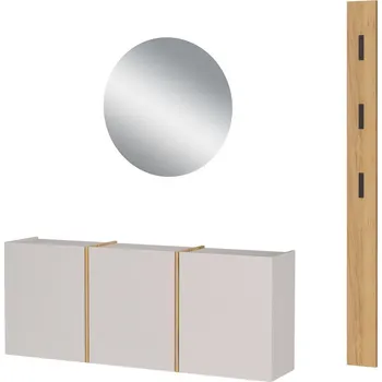 Předsíňová stěna Krémová/v přírodní barvě předsíňová sestava 168x200x27 cm Libbiano – Germania ID_1807642