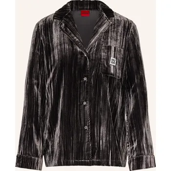 Dámské tričko Hugo Dámská Pyžamová Košile Velvet Z Materiálu Nicki, tmavě...