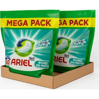 Kapsle na praní Ariel gelové kapsle 3v1 Ranní rosa universal 2x50 dávek - VÝHODNÉ BALENÍ - profi Qualität