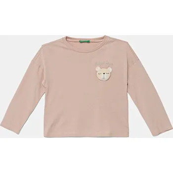 Dětské bavlněné tričko s dlouhým rukávem United Colors of Benetton růžová barva, 3I1XG10KL 3I1XG10KL.P.seasonal 03X, vel. 110