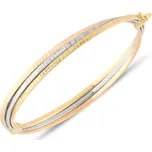 Lillian Vassago Elegantní pevný náramek v kombinovaném zlatě s gravírem LLV06-GB115