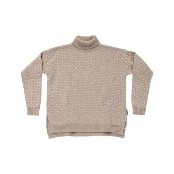 Dámský svetr Devold Sorisen Wool Sweater Women 684B STONE/OFFWHITE hnědá XS