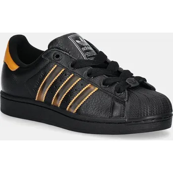 Dámské tenisky Kožené tenisky adidas Originals Superstar II dámské, černá barva, JQ6469 99X, EUR 39 1/3