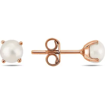 Náušnice Lillian Vassago Zlaté náušnice na puzetu zdobené perlou LLV98-GER171P Barva zlata: Růžová