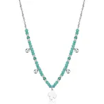 S'Agapõ Ocelový korálkový náhrdelník s přívěsky Čtyřlístek Glint SGI03 + 2 měsíce na vrácení zboží