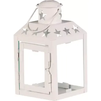 kempingová lampa Kovová lucerna LUC321-M - bílá - SLEVA 3% s kodem radost25