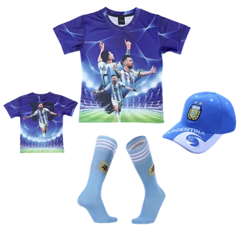 Fotbal Numberoplus Dětské fotbalové dresové tričko + kšiltovky a ponožky - Argentina Messi 10 Velikost: 13 let (vel.152)