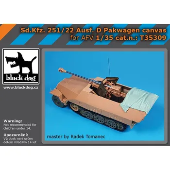 Plastikový model Blackdog 1/35 Sd.Kfz 251/22 Ausf.D canvas (for AFV)