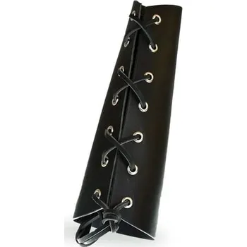 Karnevalový kostým imago Kožený nátepník dlouhý, s kovovými dírkami, barva přírodní