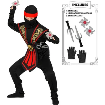 Karnevalový kostým Dětský kostým - Ninja se zbraněmi Velikost: 5/7 let - 128 cm