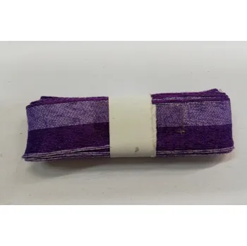 Stuha Látková stuha s drátkem 25mm - proužky fialová světlá a tmavá - balení 2m